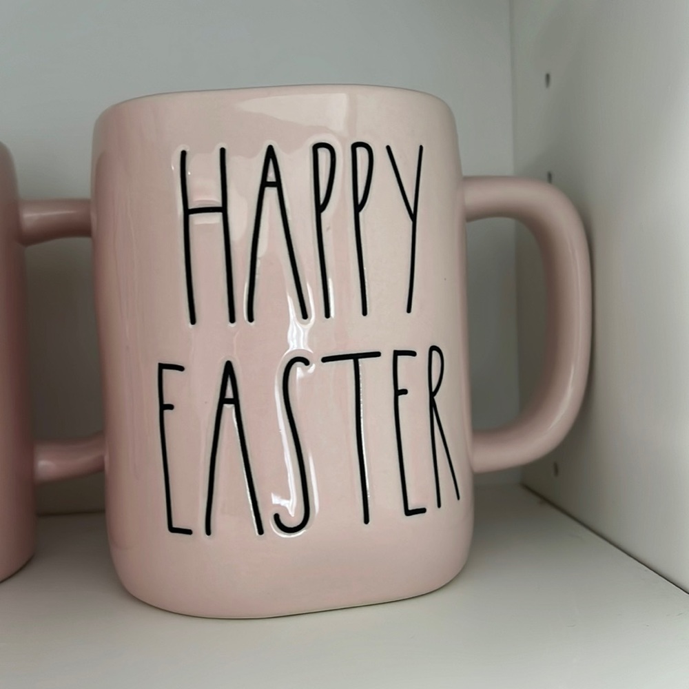 Rae Dunn HAPPY EASTER pastel pink mug 🐰